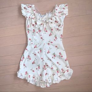 Missguided floral ruffled romper US 2